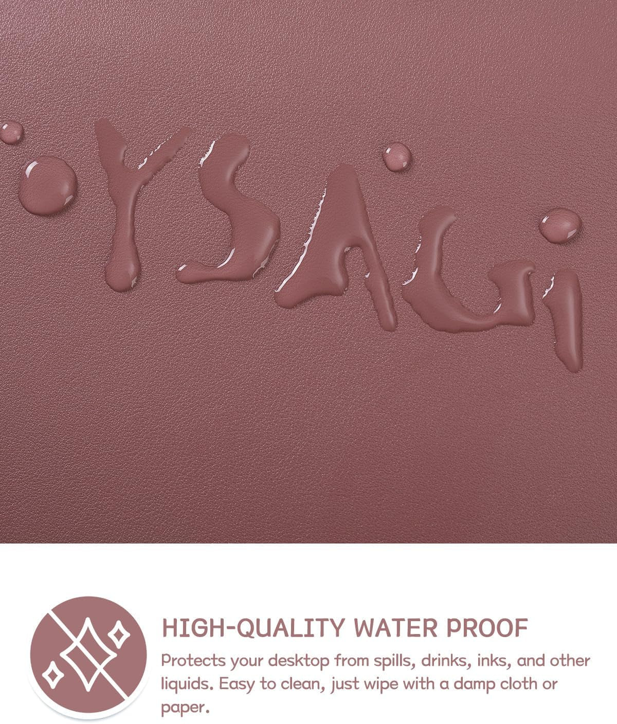 Non-Slip Leather Desk Pad L Size, Waterproof Laptop Computer Desk Keyboard Mat, Table Protector Blotter Mat, Large Mouse Pad for Office/Work/Home/Decor(Dark Pink, 35.4" X 17")