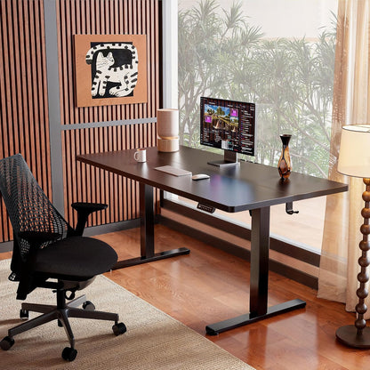 Height Adjustable Electric Standing Desk, 47.2 X 23.6 Inches Sit Stand up Desk, Memory Computer Home Office Desk (Black)